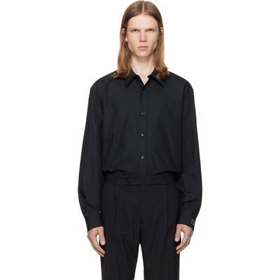 BALMAIN BALMAIN Black 'Balmain Paris' Cotton Poplin Shirt
