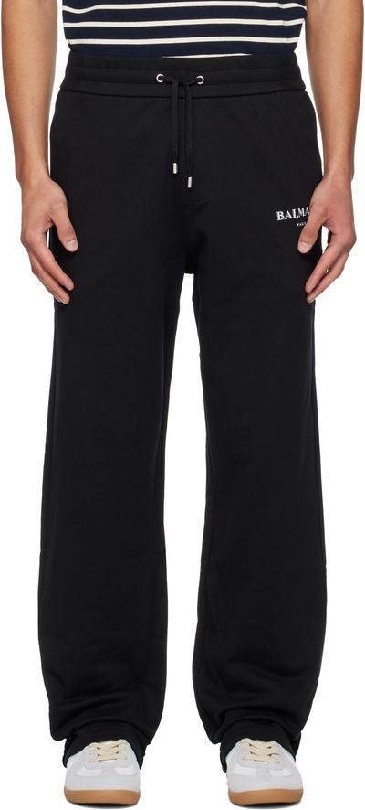 BALMAIN BALMAIN Black 'Balmain Paris' Writing Sweatpants