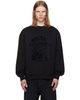 BALMAIN BALMAIN Black 'Balmain' Quilted Flock Sweatshirt - 1