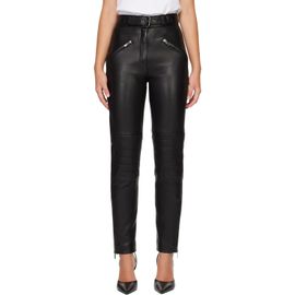 BALMAIN BALMAIN Black Biker Leather Trousers
