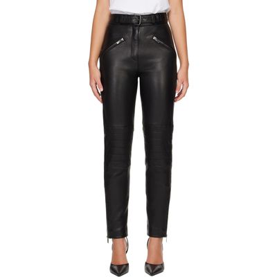 BALMAIN BALMAIN Black Biker Leather Trousers