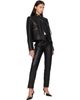 BALMAIN BALMAIN Black Biker Leather Trousers - 4