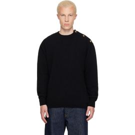 BALMAIN BALMAIN Black Buttoned Eco-Cashmere Knit Sweater