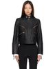 BALMAIN BALMAIN Black Buttoned Lambskin Biker Jacket - 1