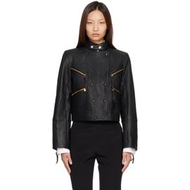 BALMAIN BALMAIN Black Buttoned Lambskin Biker Jacket