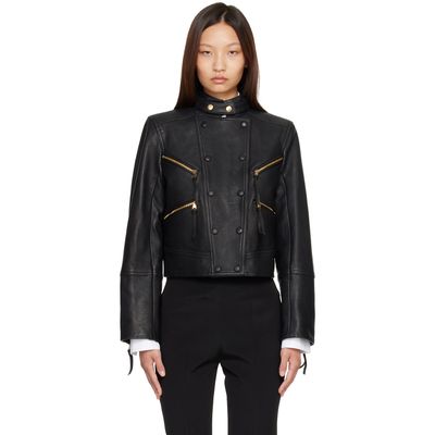 BALMAIN BALMAIN Black Buttoned Lambskin Biker Jacket