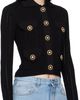 BALMAIN BALMAIN Black Cropped Ribbed Knit Cardigan - 2