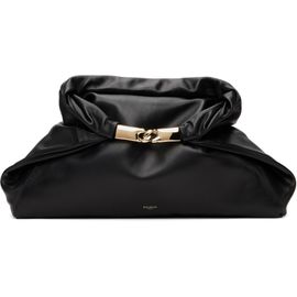 BALMAIN BALMAIN Black 'Dinner At 8' Medium Smooth Leather Clutch