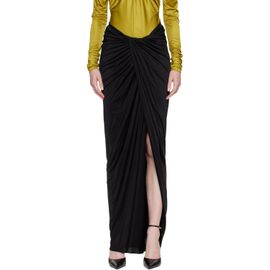 BALMAIN BALMAIN Black Draped Slit Maxi Skirt