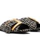 BALMAIN BALMAIN Black Flat Monogram Jacquard Anthem Sandals - 4