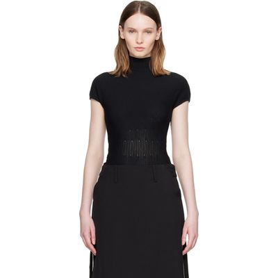 BALMAIN BALMAIN Black High Collar Knit Bodysuit
