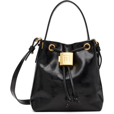 BALMAIN BALMAIN Black Mini Pulse Bucket Bag