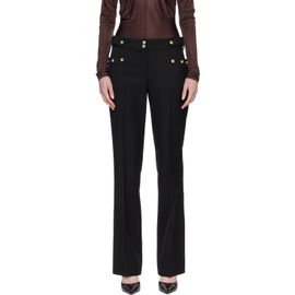 BALMAIN BALMAIN Black Pleated Wool Gabardine Trousers