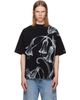 BALMAIN BALMAIN Black Printed 'Balmain Flower' T-shirt - 1