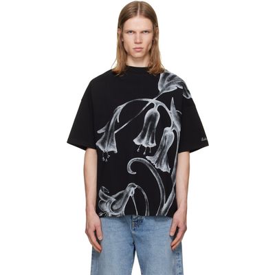 BALMAIN BALMAIN Black Printed 'Balmain Flower' T-shirt