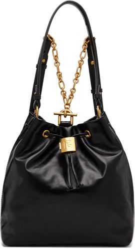 BALMAIN BALMAIN Black Pulse Calfskin Leather Backpack
