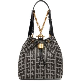 BALMAIN BALMAIN Black Pulse Monogram Jacquard Backpack