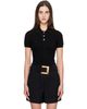 BALMAIN BALMAIN Black Short Sleeves Buttoned Tweed Knit Polo - 1