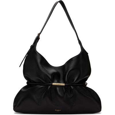 BALMAIN BALMAIN Black Sphynx Medium Smooth Leather Bag