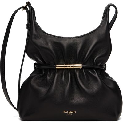 BALMAIN BALMAIN Black Sphynx Mini Smooth Leather Bag