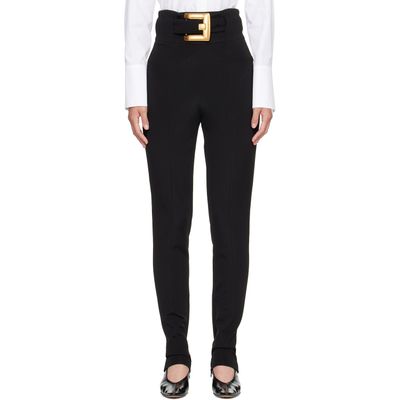 BALMAIN BALMAIN Black Stretch Belt Leggings