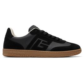 BALMAIN BALMAIN Black Suede & Smooth Leather 'Balmain Swan' Sneakers