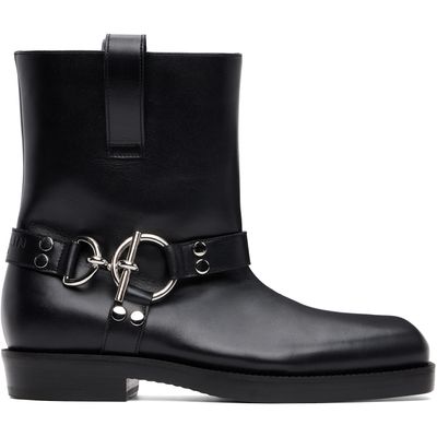BALMAIN BALMAIN Black T-Bar Calfskin Ankle Boots