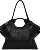 BALMAIN BALMAIN Black Topstitched Leather Large Tote - 1