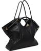 BALMAIN BALMAIN Black Topstitched Leather Large Tote - 3