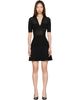BALMAIN BALMAIN Black V-Neck Knit Flare Minidress - 1