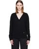 BALMAIN BALMAIN Black V-Neck Light Sweater - 1