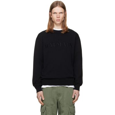 BALMAIN BALMAIN Black Vintage Embroidered Cotton Sweater