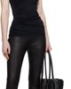 BALMAIN BALMAIN Black Zipped Lambskin Leggings - 4