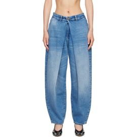 BALMAIN BALMAIN Blue Barrel-Leg Denim Jeans