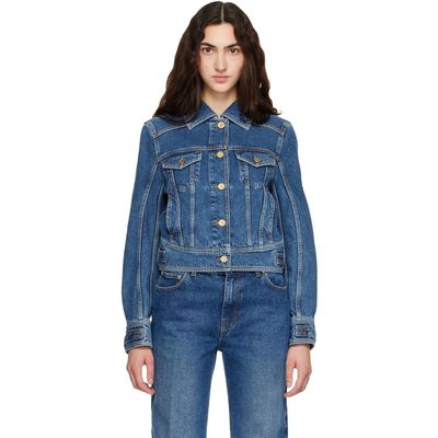 BALMAIN BALMAIN Blue Cropped Denim Jacket