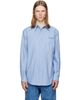 BALMAIN BALMAIN Blue Herringbone Poplin Regular Shirt - 1