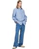 BALMAIN BALMAIN Blue Herringbone Poplin Regular Shirt - 4