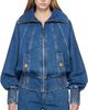 BALMAIN BALMAIN Blue Zipped Denim Bomber Jacket - 1