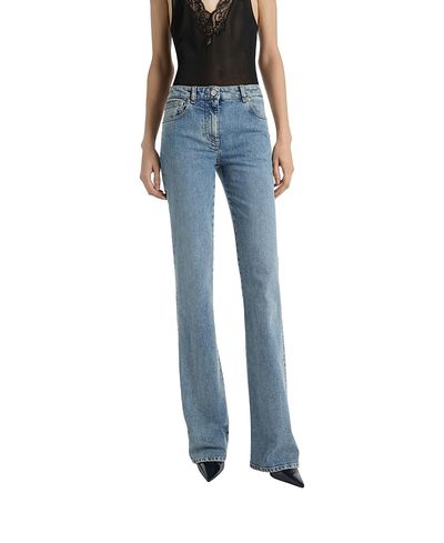 Balmain Balmain Bootcut Faded Denim Jeans in Blue