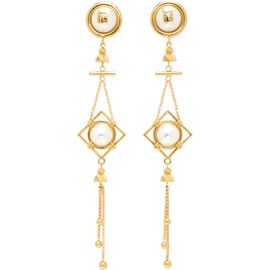 BALMAIN BALMAIN Brass & Faux-Pearl Pendant Earrings