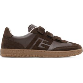 BALMAIN BALMAIN Brown 'Balmain Swan' Suede Sneakers