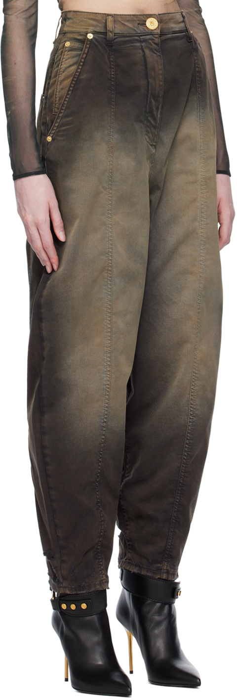 Balmain Brown Tie-Dye Jeans