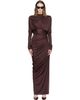BALMAIN BALMAIN Burgundy Long Flowing Jersey Maxi Dress - 1