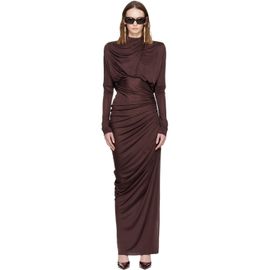 BALMAIN BALMAIN Burgundy Long Flowing Jersey Maxi Dress
