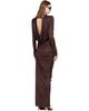 BALMAIN BALMAIN Burgundy Long Flowing Jersey Maxi Dress - 3