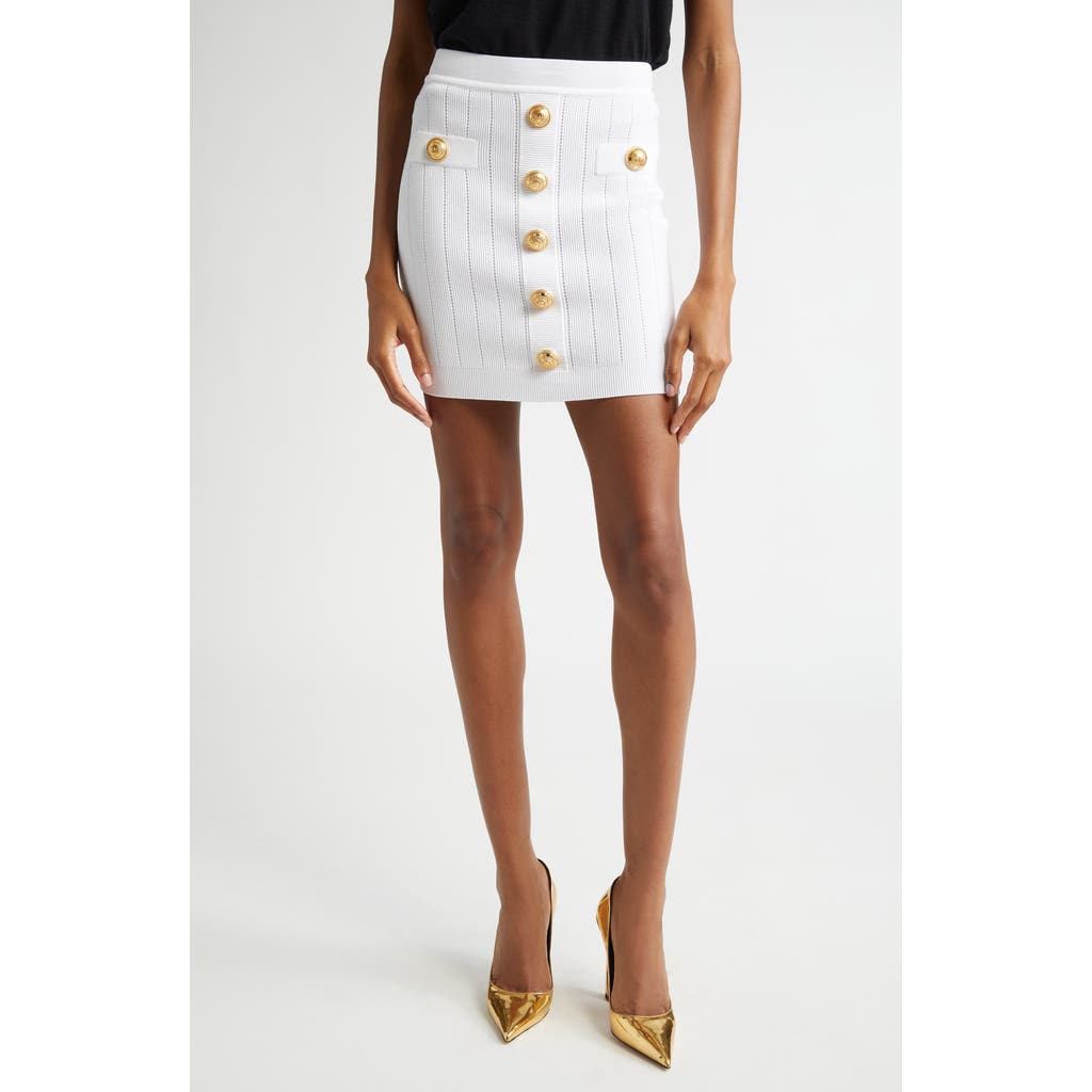 Balmain Balmain Button Detail Rib Sweater Skirt
