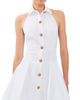 Balmain Balmain Buttoned Poplin Mini Dress Blanc Optique - 1