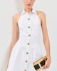 Balmain Balmain Buttoned Poplin Mini Dress Blanc Optique - 2
