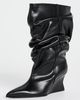 Balmain Balmain Calfskin Ankle Wedge Boots Noir - 2