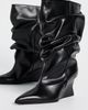 Balmain Balmain Calfskin Ankle Wedge Boots Noir - 5